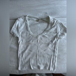 Urban Outfitters Classic White Ribbed Women's Tee